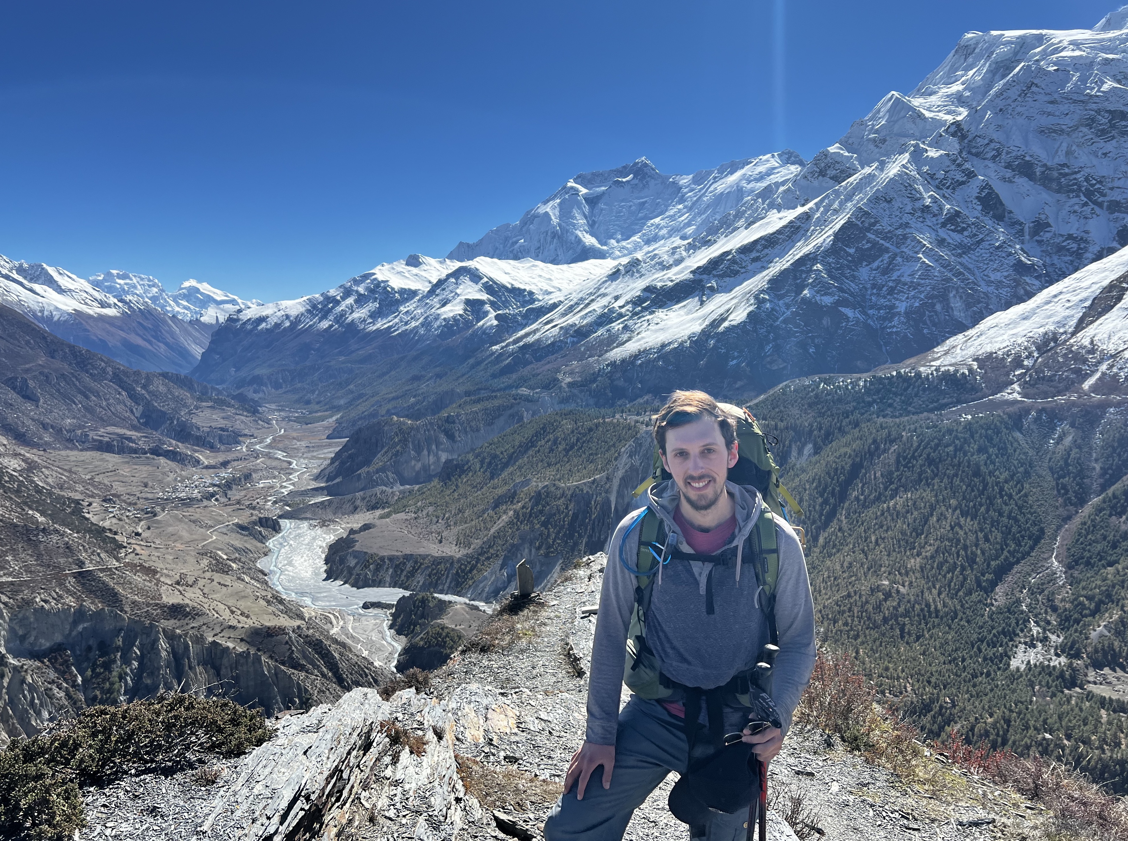 Trekking in the Himalayas near Annapurna