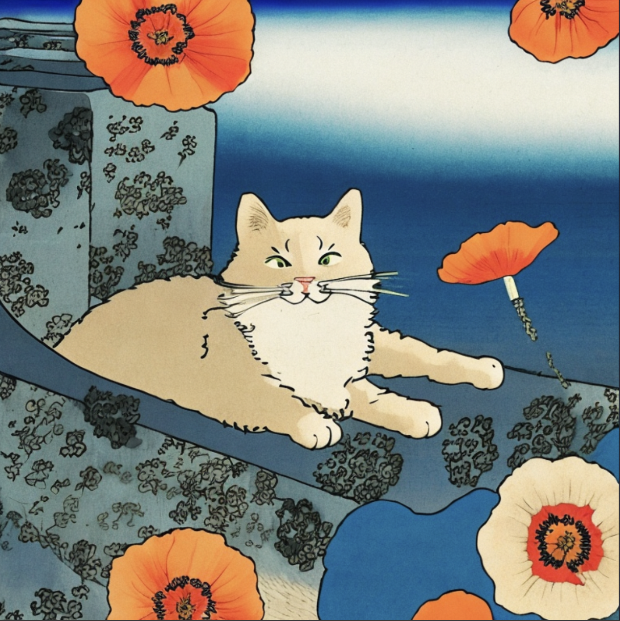 AI-generated portrait of Azriel the cat