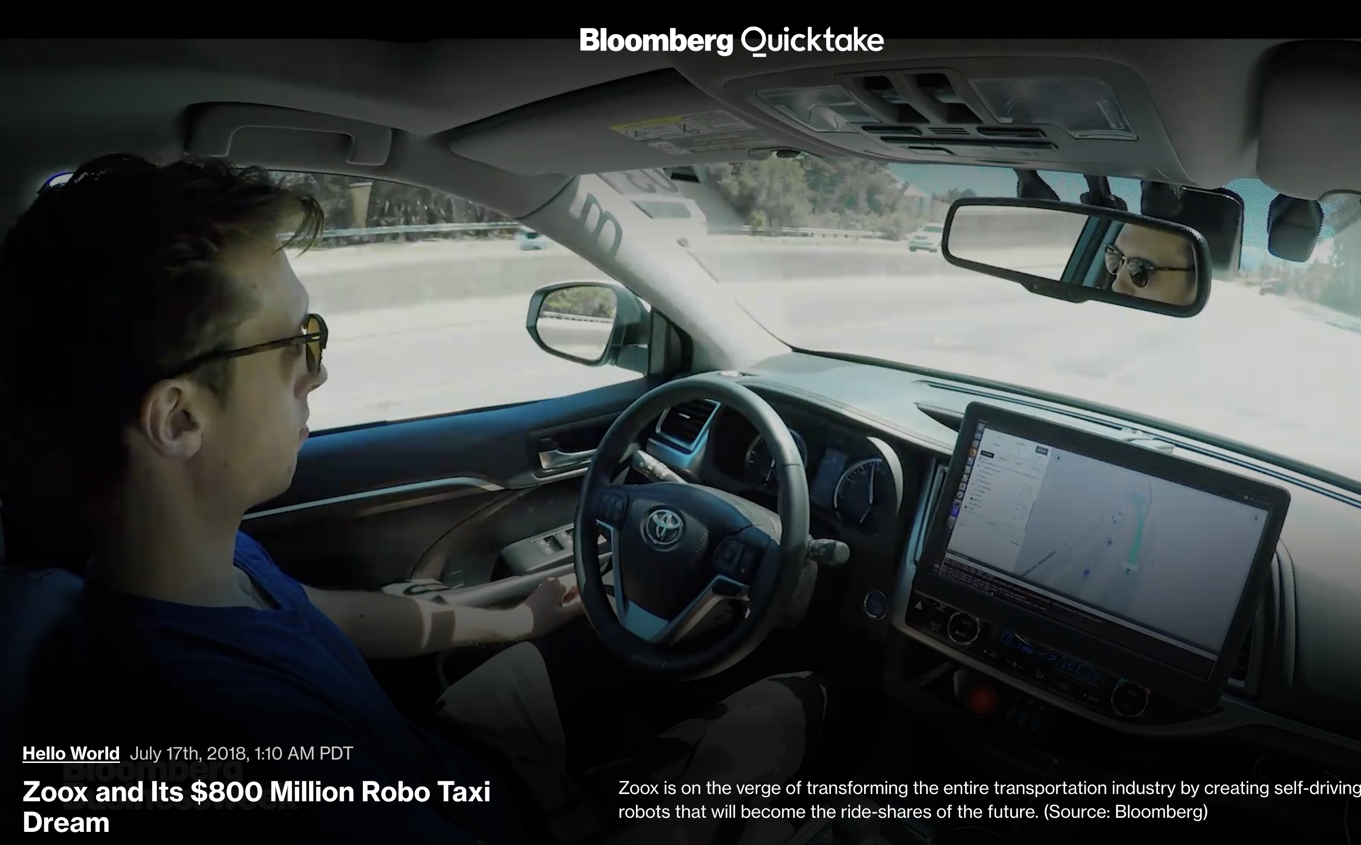 Hands-free autonomous driving demo for Bloomberg